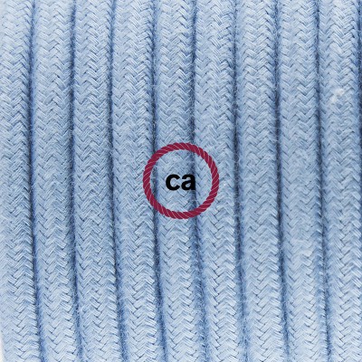 Pendel en porcelana, lámpara colgante cable textil Oceano en Algodón RC53