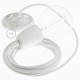 Pendel en porcelana, lámpara colgante cable textil Blanco en Algodón RC01
