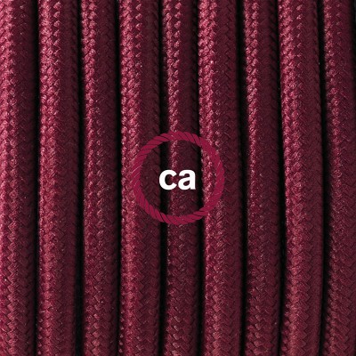 Pendel en porcelana, lámpara colgante cable textil Bordeos en tejido Efecto Seda RM19