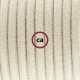 Pendel en porcelana, lámpara colgante cable textil Gris pardo en Algodón RC43