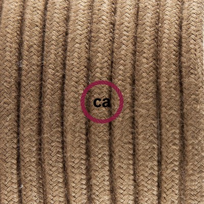 Pendel en porcelana, lámpara colgante cable textil Marrón en Algodón RC13