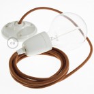 Pendel en porcelana, lámpara colgante cable textil Ciervo en Algodón RC23