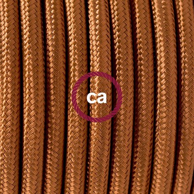 Pendel en porcelana, lámpara colgante cable textil Whiskey en tejido Efecto Seda RM22