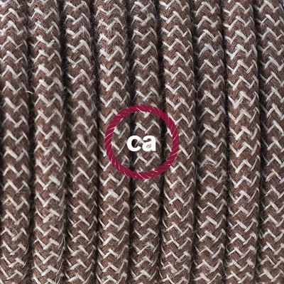 Pendel en porcelana, lámpara colgante cable textil ZigZag Corteza RD73