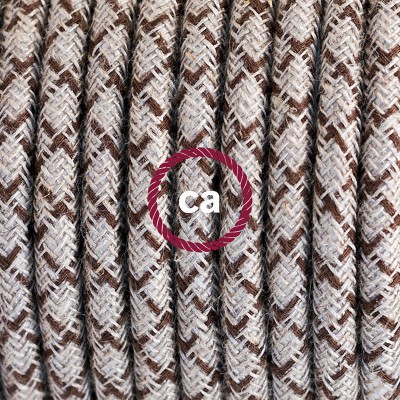 Pendel en porcelana, lámpara colgante cable textil Rombo Corteza RD63