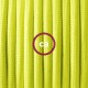 Pendel en porcelana, lámpara colgante cable textil Amarillo Fluo RF10