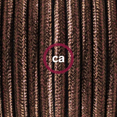 Pendel en porcelana, lámpara colgante cable textil Marrón Glitter RL13