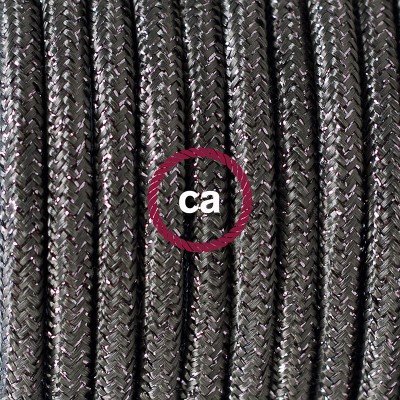 Pendel en porcelana, lámpara colgante cable textil Gris Glitter RL03