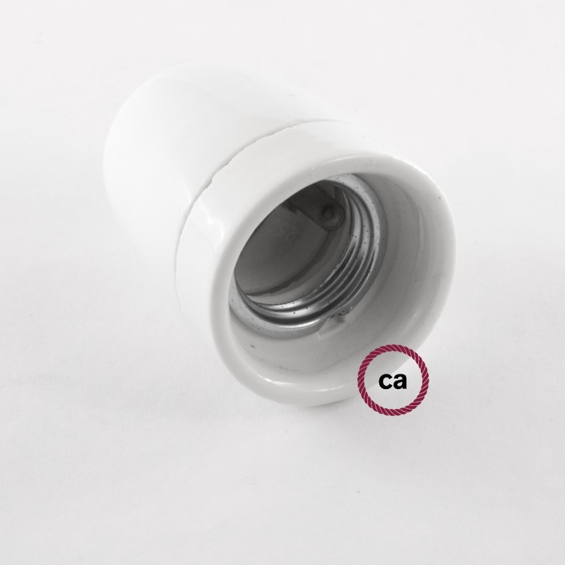 Pendel en porcelana, lámpara colgante cable textil Pixel Hielo RX04