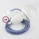 Pendel en porcelana, lámpara colgante cable textil Pixel Turquesa RX03