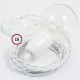 Pendel en porcelana, lámpara colgante cable textil Blanco en tejido Efecto Seda TM01