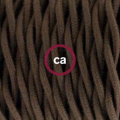 Pendel en porcelana, lámpara colgante cable textil Marrón en Algodón TC13