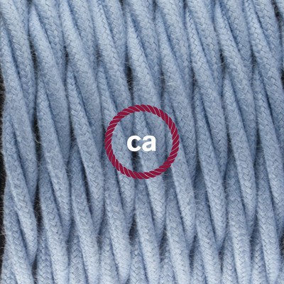 Pendel en porcelana, lámpara colgante cable textil Oceano en Algodón TC53