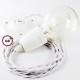 Pendel en porcelana, lámpara colgante cable textil Blanco en Algodón TC01