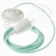 Pendel en porcelana, lámpara colgante cable textil Leche y Menta en Algodón RC34