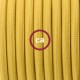Pendel único, lámpara colgante cable textil Mostaza Efecto Seda RM25