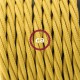 Pendel único, lámpara colgante cable textil Mostaza Efecto Seda TM25