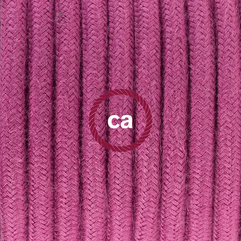 Pendel único, lámpara colgante cable textil Rojo Violeta Algodón RC32