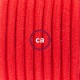 Pendel único, lámpara colgante cable textil Rojo Fuego Algodón RC35