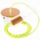 Pendel único, lámpara colgante cable textil Amarillo Fluo TF10