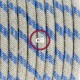 Pendel único, lámpara colgante cable textil Stripes Azul Steward RD55