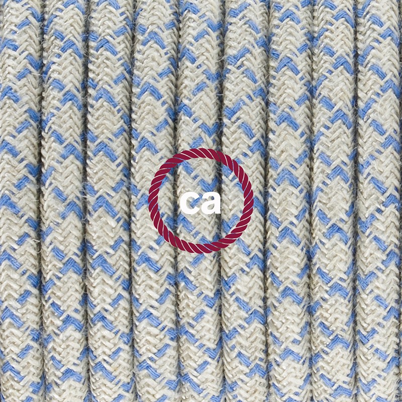 Pendel único, lámpara colgante cable textil Rombo Azul Steward RD65