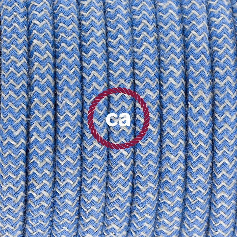 Pendel único, lámpara colgante cable textil ZigZag Azul Steward RD75