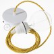 Pendel para pantalla, lámpara colgante cable textil Mostaza Efecto Seda TM25