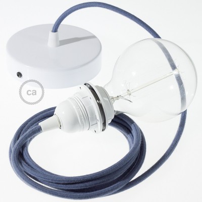 Pendel para pantalla, lámpara colgante cable textil Gris Piedra Algodón RC30