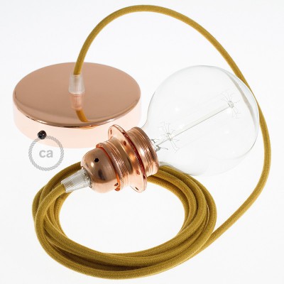 Pendel para pantalla, lámpara colgante cable textil Miel Dorado Algodón RC31