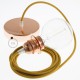 Pendel para pantalla, lámpara colgante cable textil Miel Dorado Algodón RC31