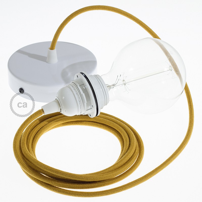 Pendel para pantalla, lámpara colgante cable textil Miel Dorado Algodón RC31