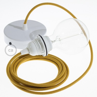 Pendel para pantalla, lámpara colgante cable textil Miel Dorado Algodón RC31