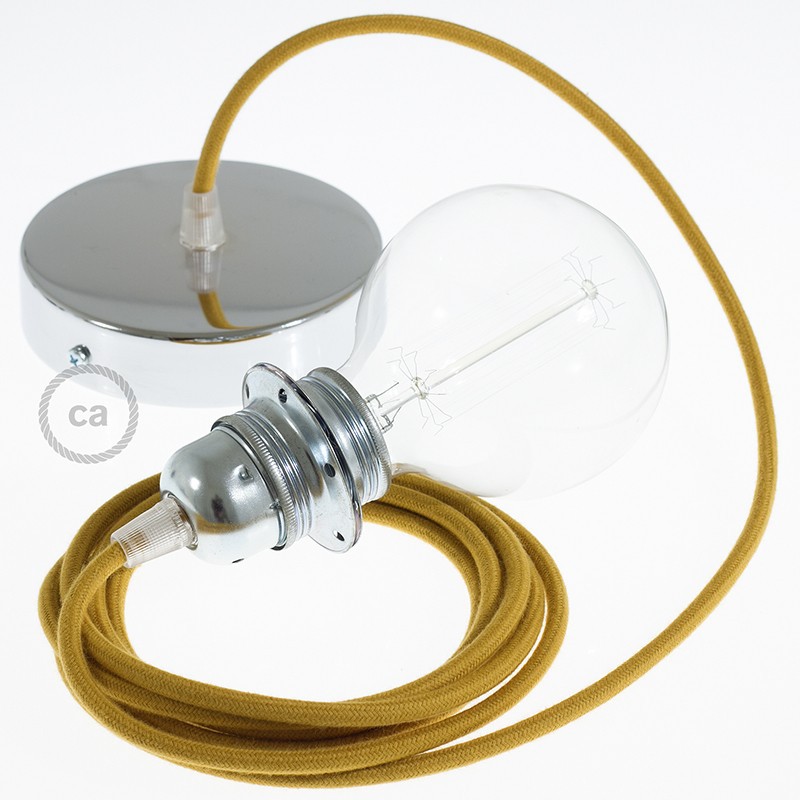 Pendel para pantalla, lámpara colgante cable textil Miel Dorado Algodón RC31