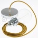 Pendel para pantalla, lámpara colgante cable textil Miel Dorado Algodón RC31