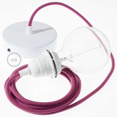 Pendel para pantalla, lámpara colgante cable textil Rojo Violeta Algodón RC32