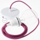 Pendel para pantalla, lámpara colgante cable textil Rojo Violeta Algodón RC32