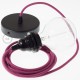 Pendel para pantalla, lámpara colgante cable textil Rojo Violeta Algodón RC32