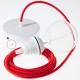 Pendel para pantalla, lámpara colgante cable textil Rojo Fuego Algodón RC35