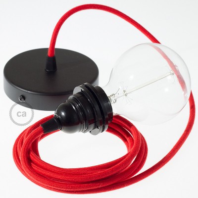 Pendel para pantalla, lámpara colgante cable textil Rojo Fuego Algodón RC35
