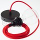 Pendel para pantalla, lámpara colgante cable textil Rojo Fuego Algodón RC35
