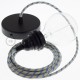 Pendel para pantalla, lámpara colgante cable textil Stripes Azul Steward RD55