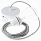 Pendel para pantalla, lámpara colgante cable textil Rombo Azul Steward RD65