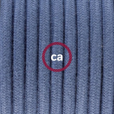 Pendel en porcelana, lámpara colgante cable textil Gris Piedra en Algodón RC30