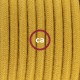 Pendel en porcelana, lámpara colgante cable textil Miel Dorado en Algodón RC31