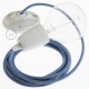 Pendel en porcelana, lámpara colgante cable textil ZigZag Azul Steward RD75