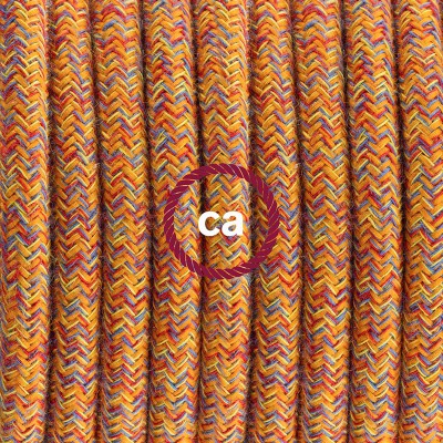 Pendel en porcelana, lámpara colgante cable textil Indian Summer en Algodón RX07
