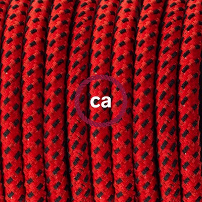Pendel en porcelana, lámpara colgante cable textil Red Devil 3D RT94