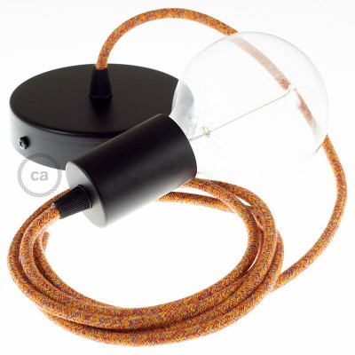 Pendel único, lámpara colgante cable textil Indian Summer Algodón RX07