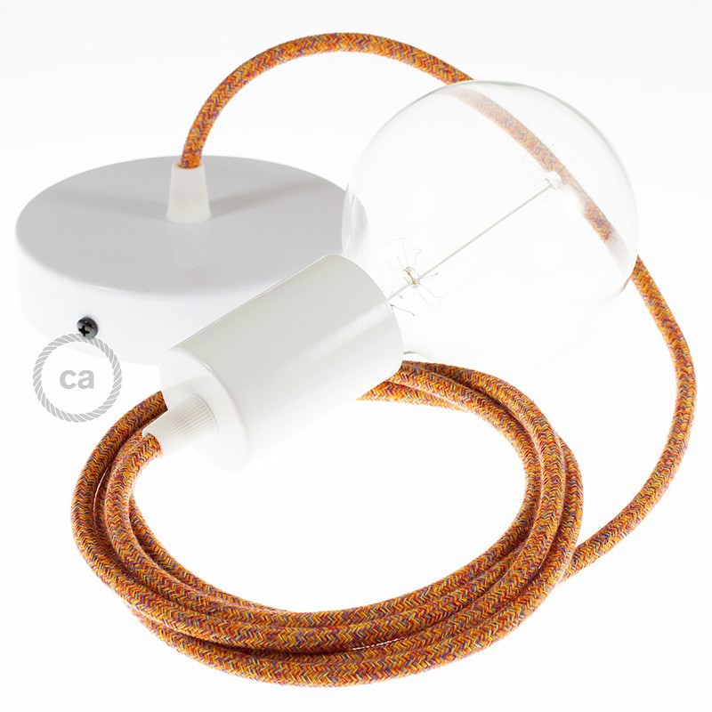 Pendel único, lámpara colgante cable textil Indian Summer Algodón RX07